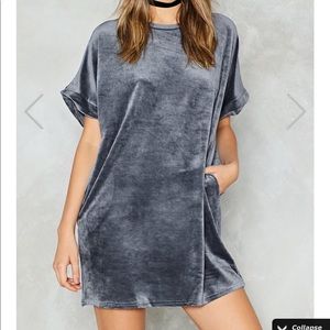 Nasty gal velvet shirt dress